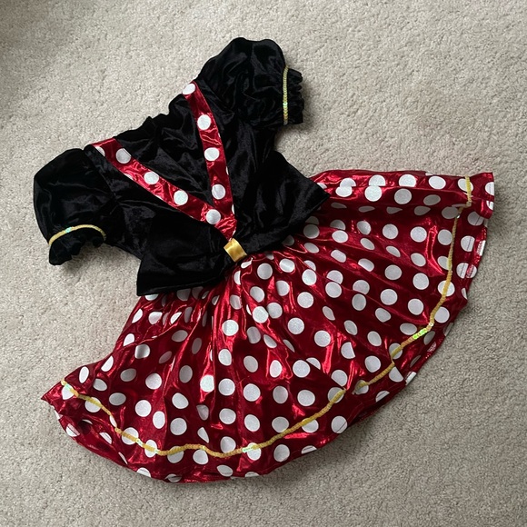 Child Red Polka Dot Minnie Mouse Costume Dress - Disney - S (4-6) - Picture 2 of 5